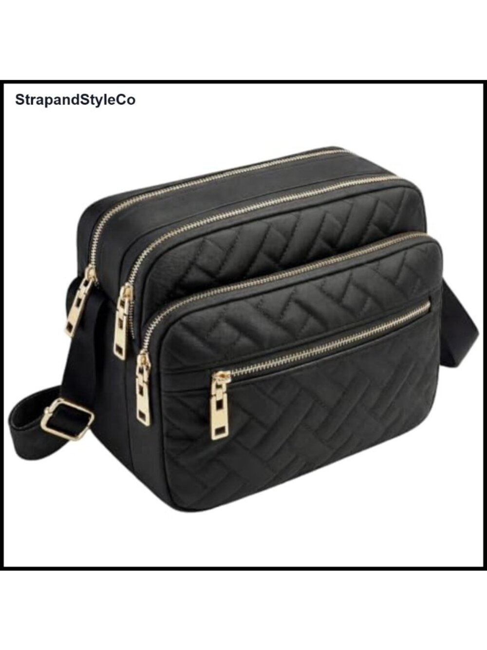 Nylon Quilted Crossbody Bag Hand-Stitched Waterproof Medium